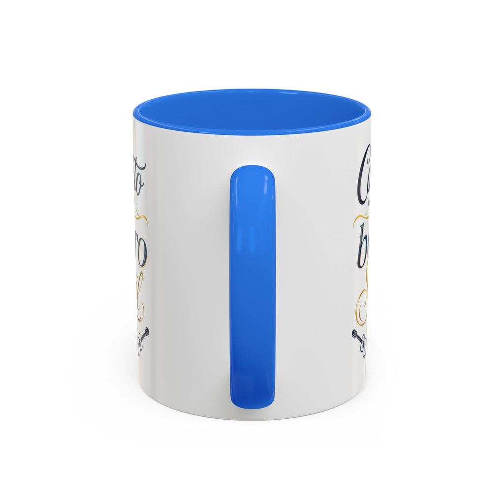 Accent Ceramic Coffee Mug – Glossy Colored Handle & Interior, 11oz, 12 Colors