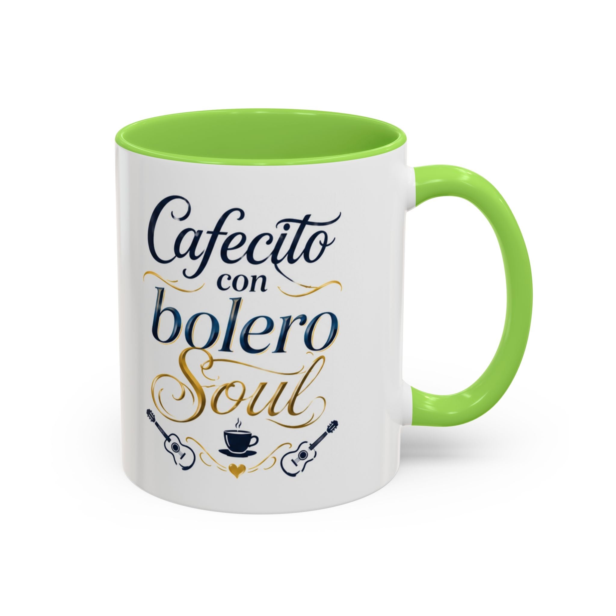 Accent Ceramic Coffee Mug – Glossy Colored Handle & Interior, 11oz, 12 Colors