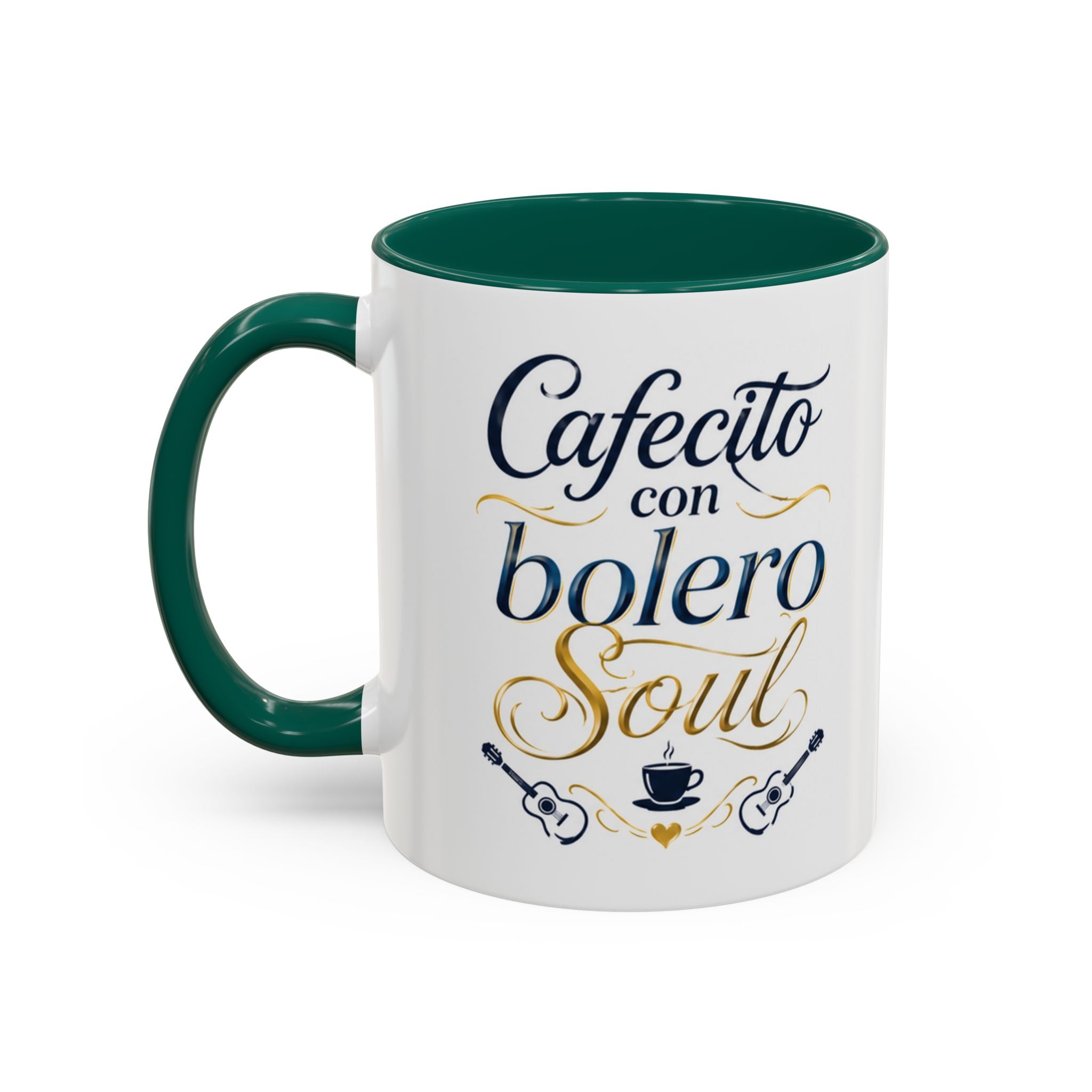 Accent Ceramic Coffee Mug – Glossy Colored Handle & Interior, 11oz, 12 Colors
