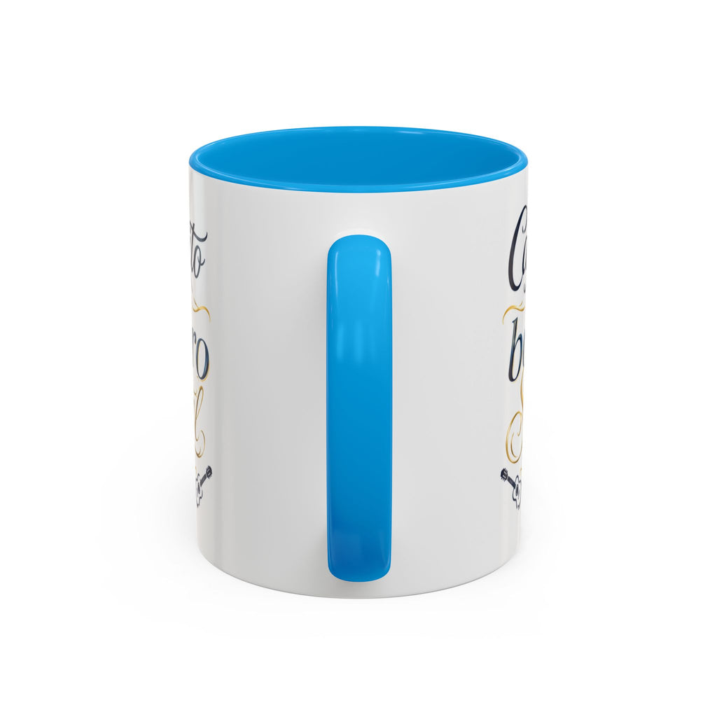Accent Ceramic Coffee Mug – Glossy Colored Handle & Interior, 11oz, 12 Colors