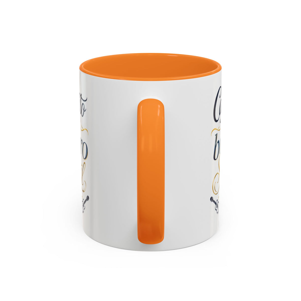 Accent Ceramic Coffee Mug – Glossy Colored Handle & Interior, 11oz, 12 Colors