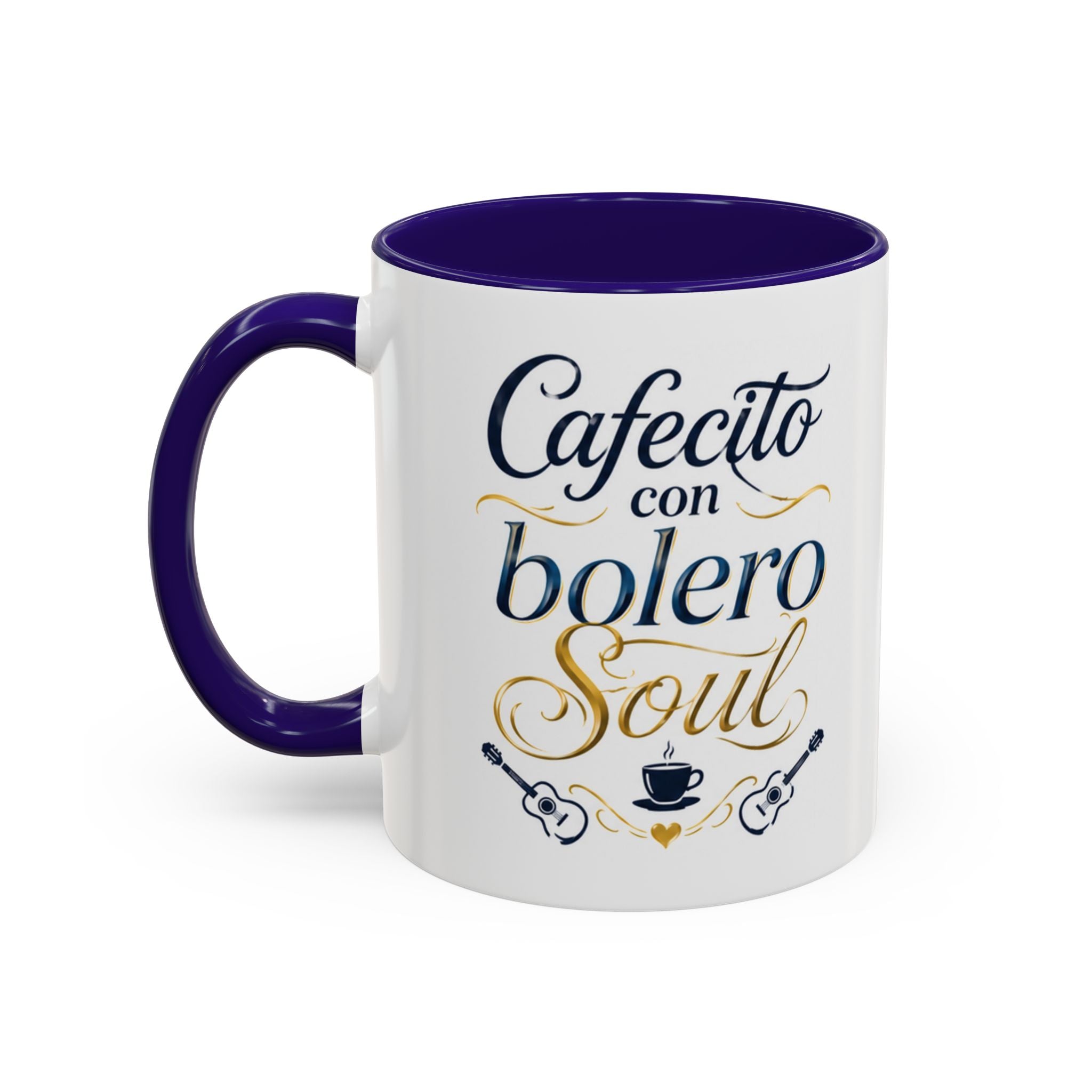 Accent Ceramic Coffee Mug – Glossy Colored Handle & Interior, 11oz, 12 Colors