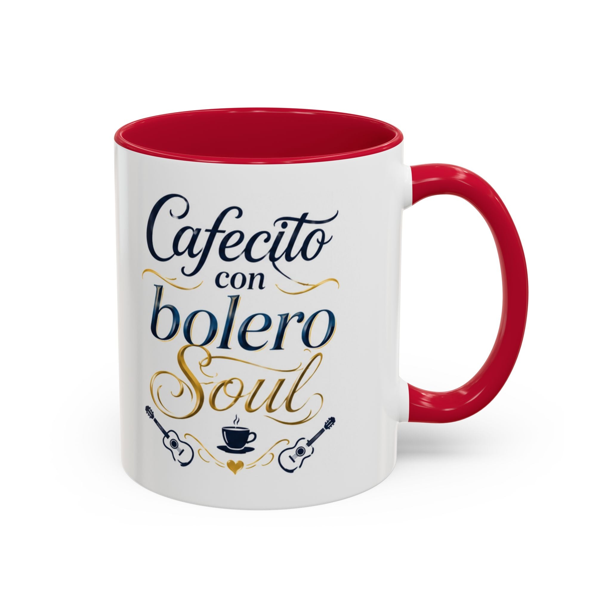 Accent Ceramic Coffee Mug – Glossy Colored Handle & Interior, 11oz, 12 Colors