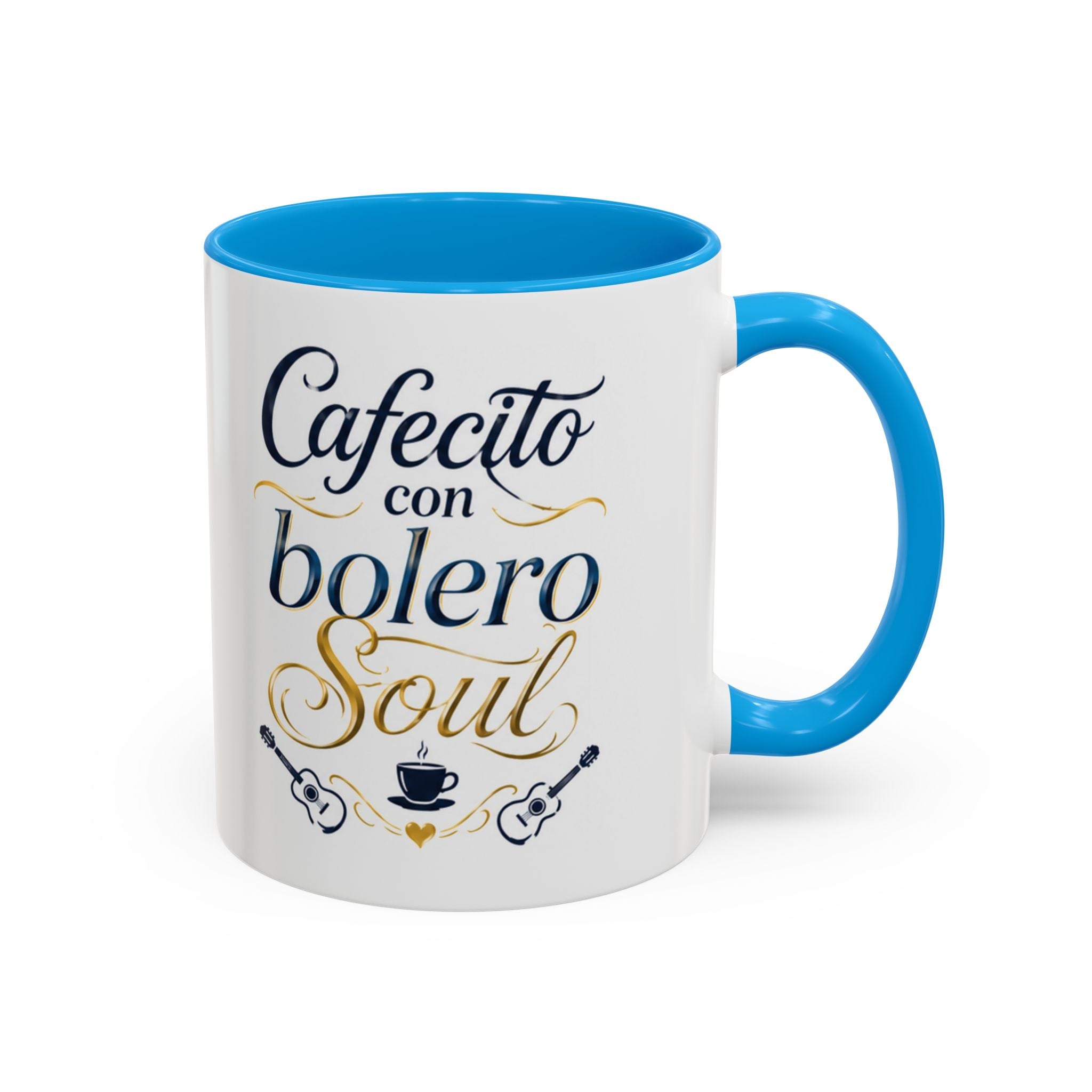 Accent Ceramic Coffee Mug – Glossy Colored Handle & Interior, 11oz, 12 Colors