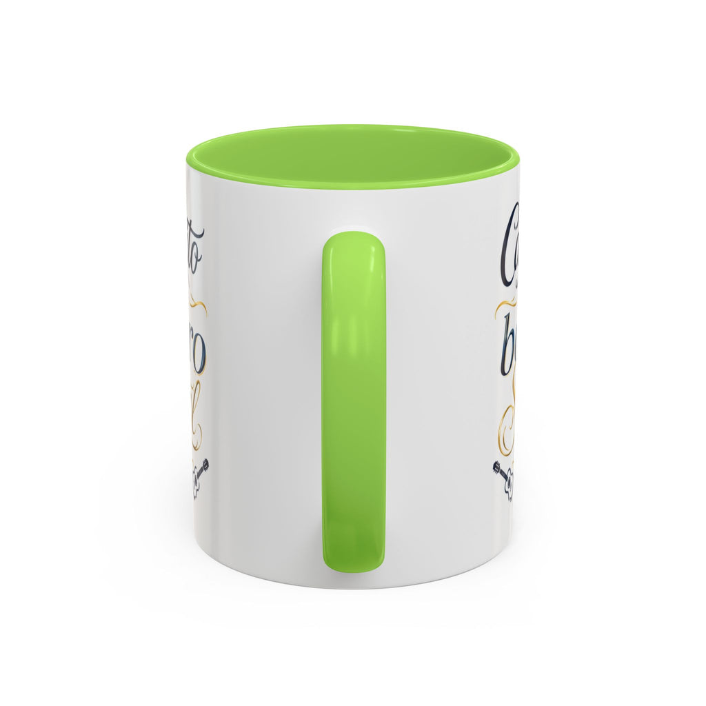 Accent Ceramic Coffee Mug – Glossy Colored Handle & Interior, 11oz, 12 Colors