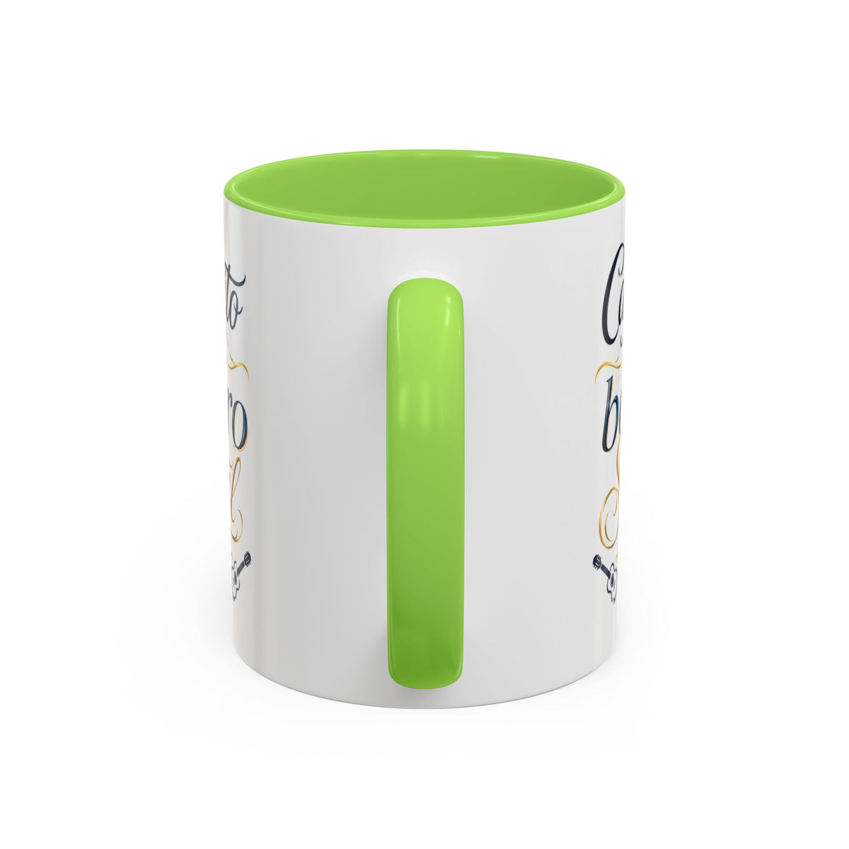 Accent Ceramic Coffee Mug – Glossy Colored Handle & Interior, 11oz, 12 Colors