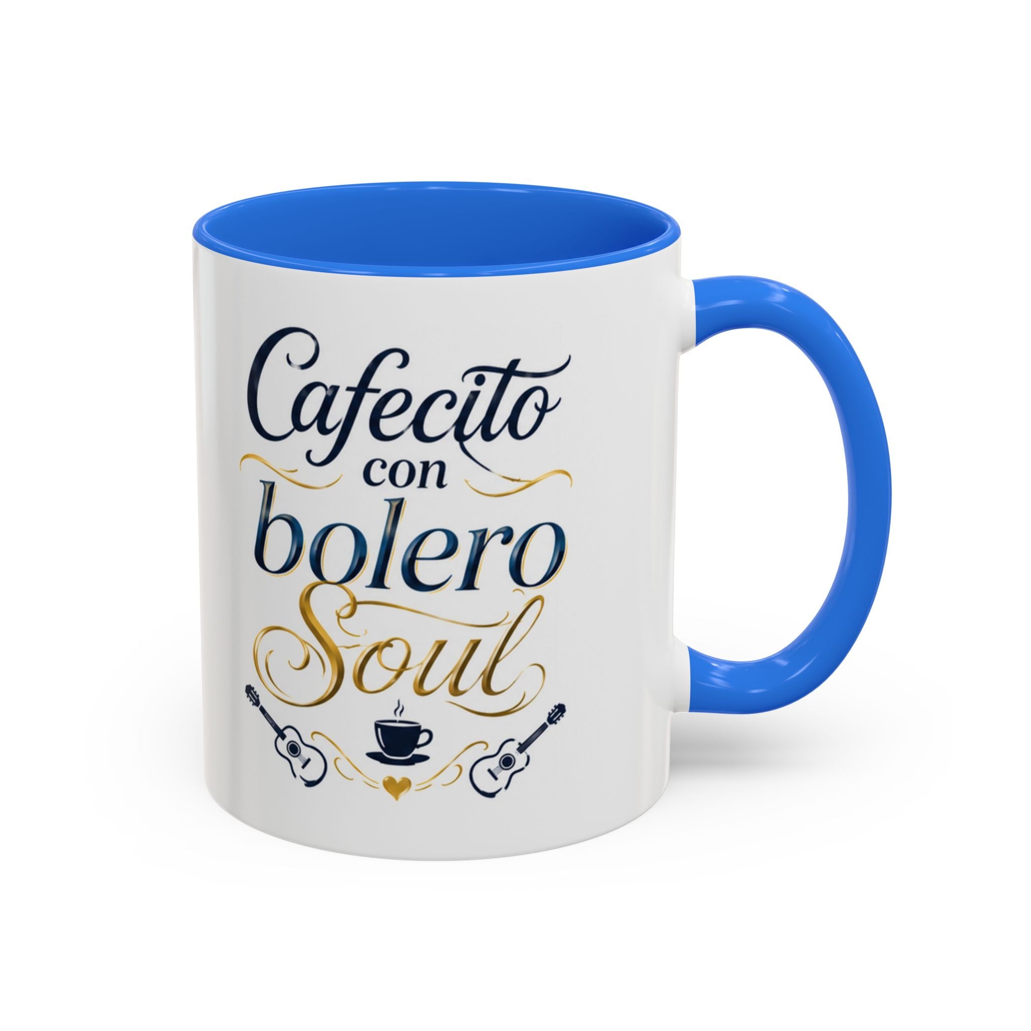 Accent Ceramic Coffee Mug – Glossy Colored Handle & Interior, 11oz, 12 Colors