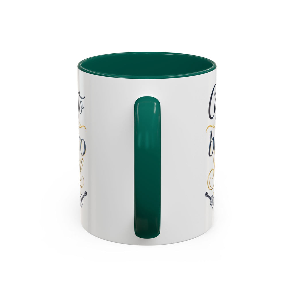 Accent Ceramic Coffee Mug – Glossy Colored Handle & Interior, 11oz, 12 Colors