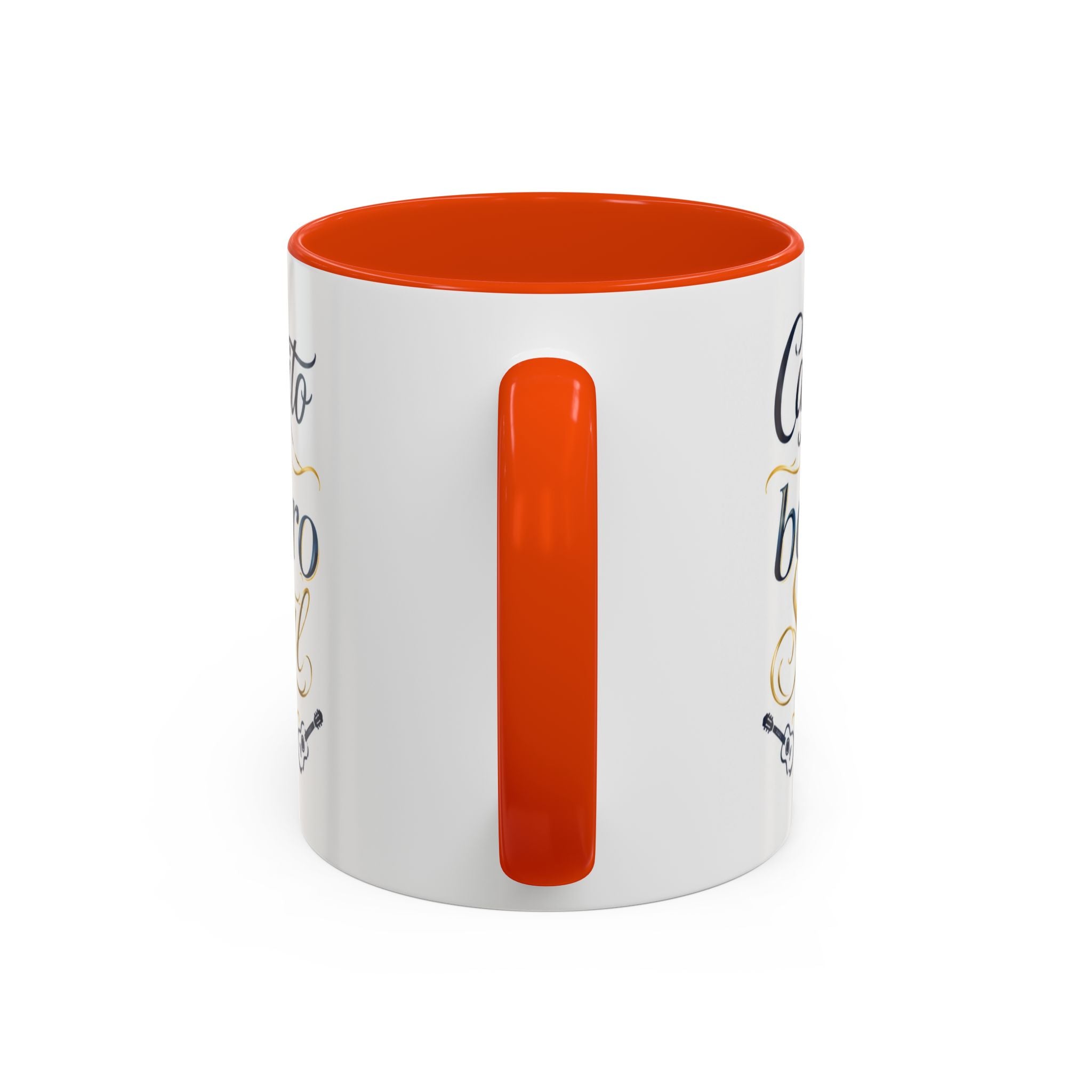 Accent Ceramic Coffee Mug – Glossy Colored Handle & Interior, 11oz, 12 Colors