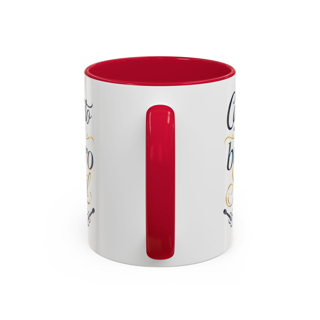 Accent Ceramic Coffee Mug – Glossy Colored Handle & Interior, 11oz, 12 Colors