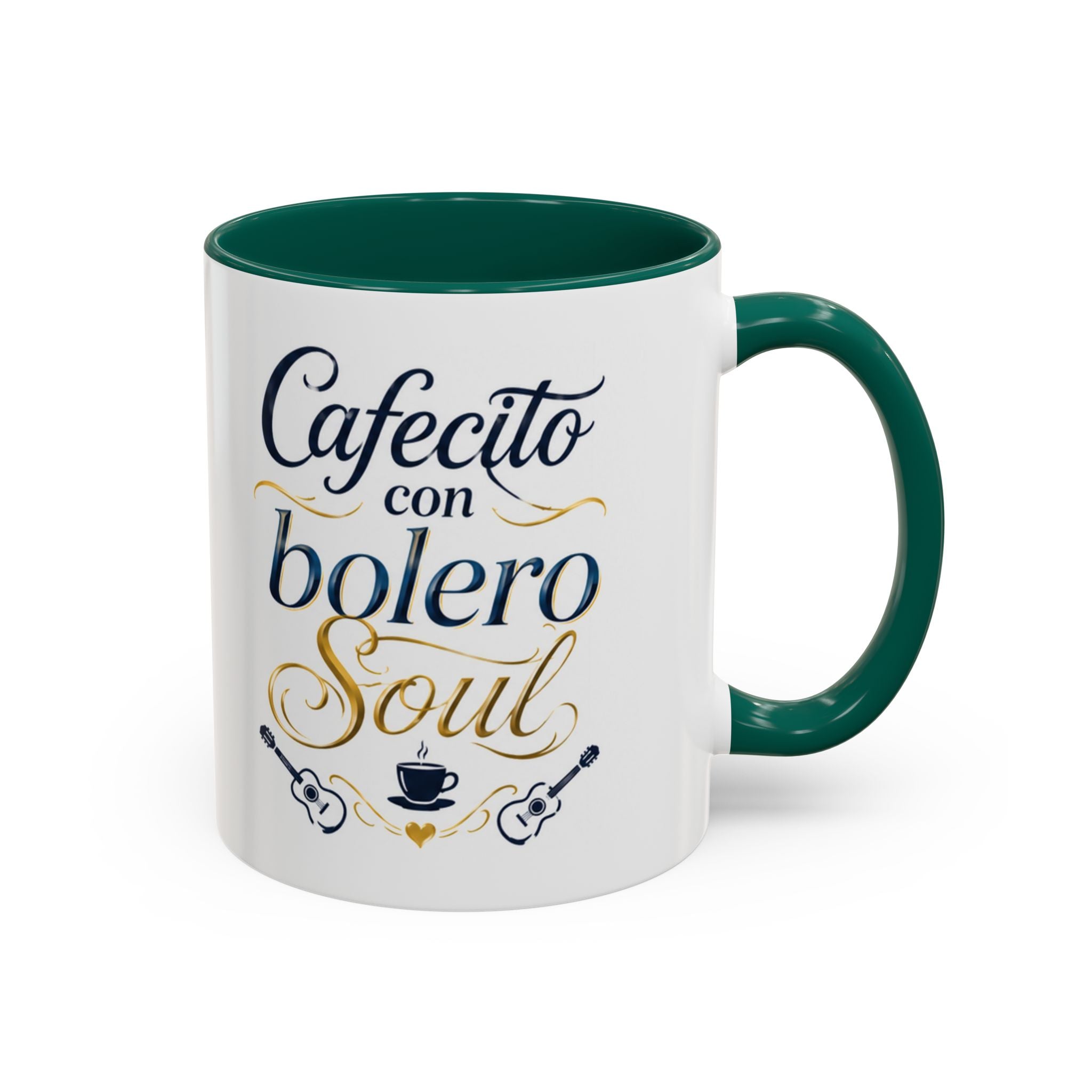 Accent Ceramic Coffee Mug – Glossy Colored Handle & Interior, 11oz, 12 Colors