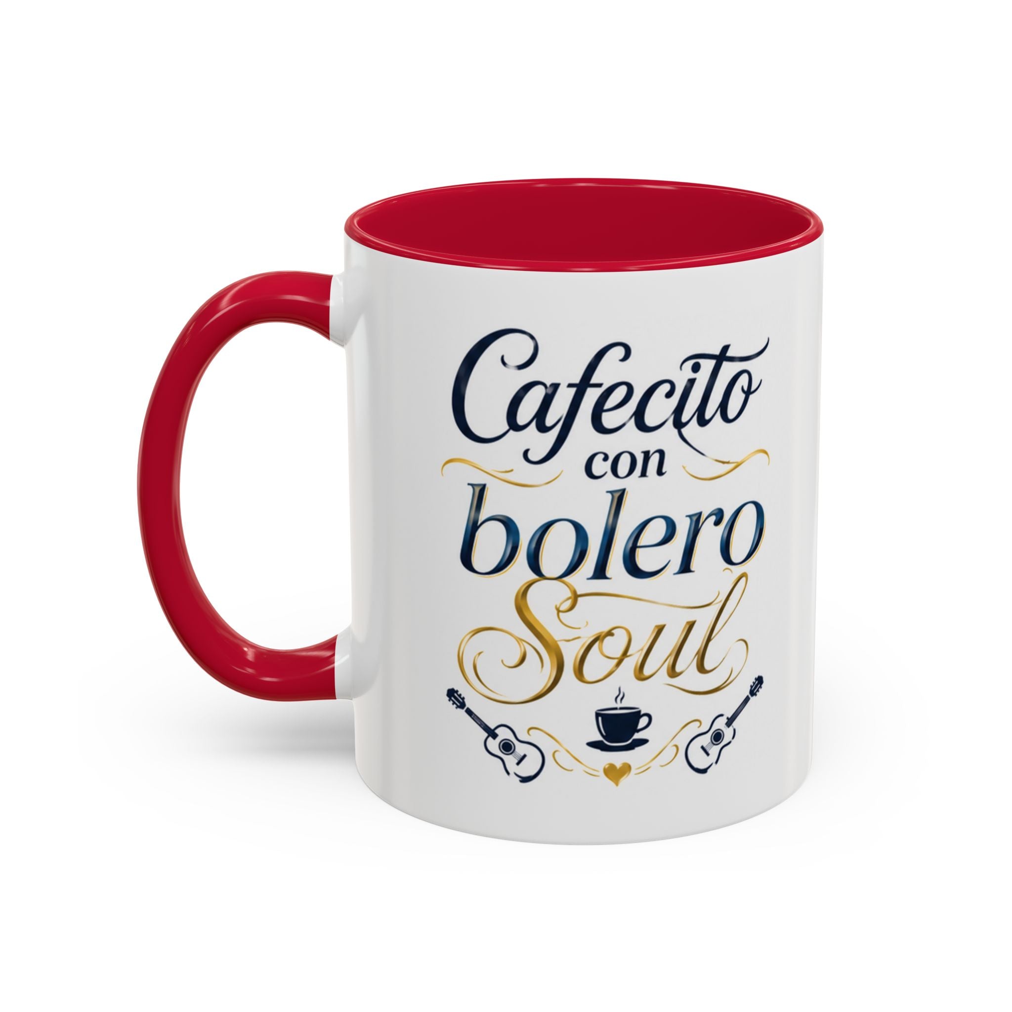 Accent Ceramic Coffee Mug – Glossy Colored Handle & Interior, 11oz, 12 Colors