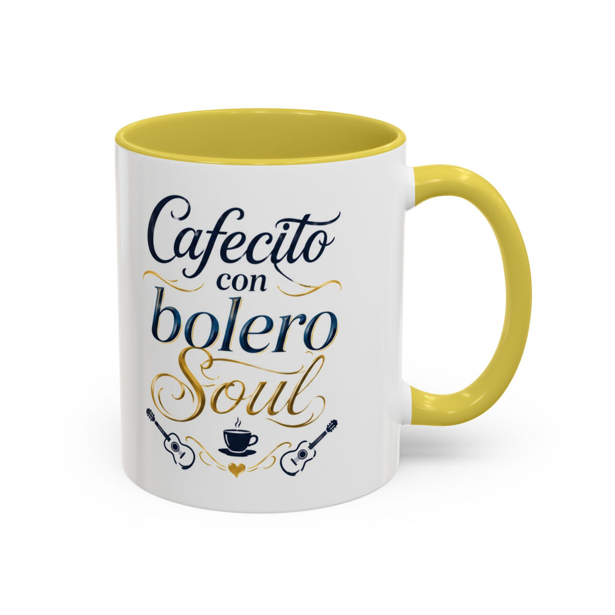 Accent Ceramic Coffee Mug – Glossy Colored Handle & Interior, 11oz, 12 Colors