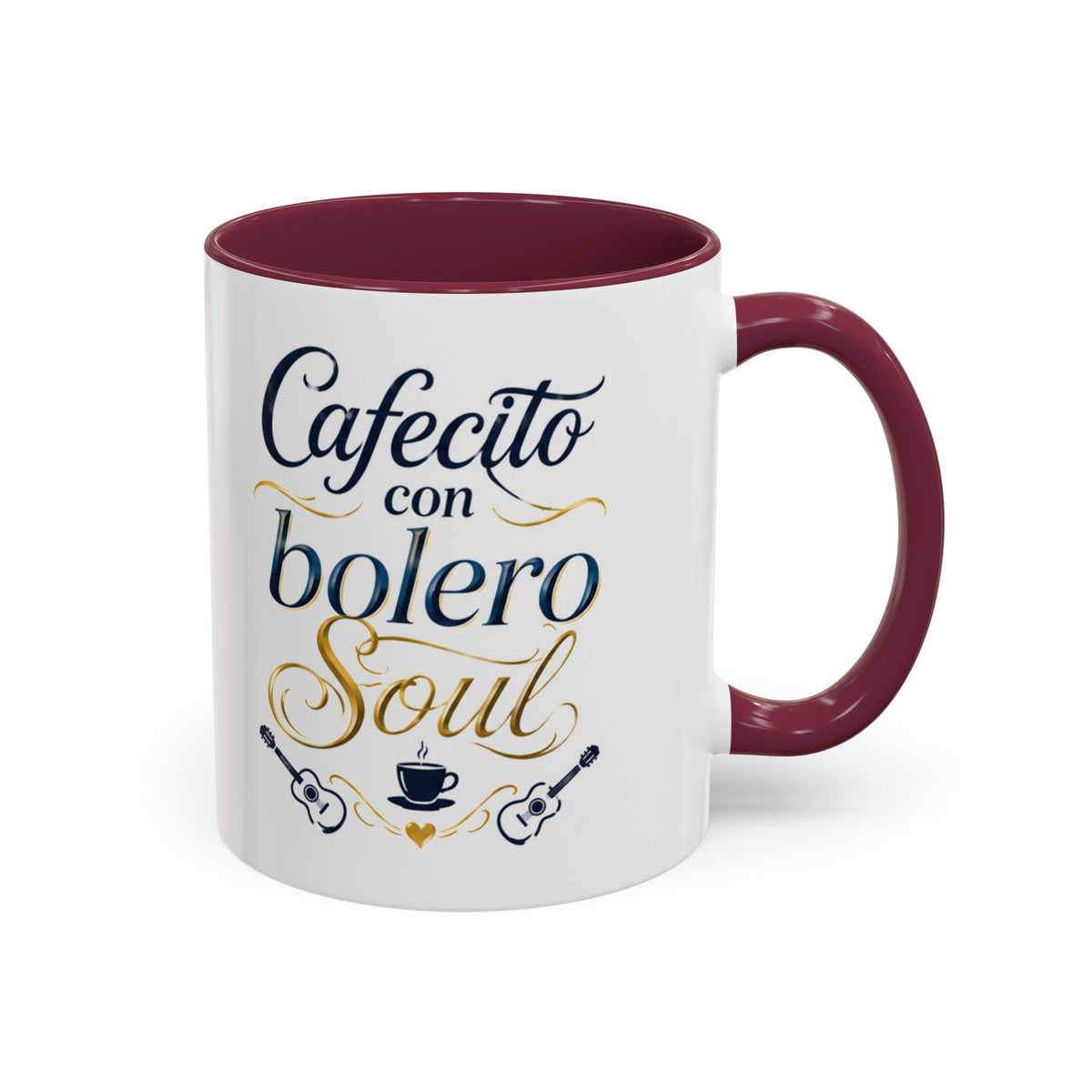 Accent Ceramic Coffee Mug – Glossy Colored Handle & Interior, 11oz, 12 Colors
