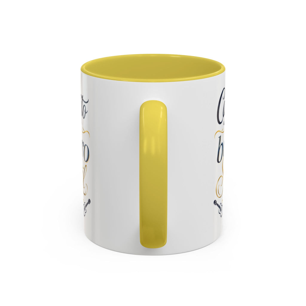 Accent Ceramic Coffee Mug – Glossy Colored Handle & Interior, 11oz, 12 Colors
