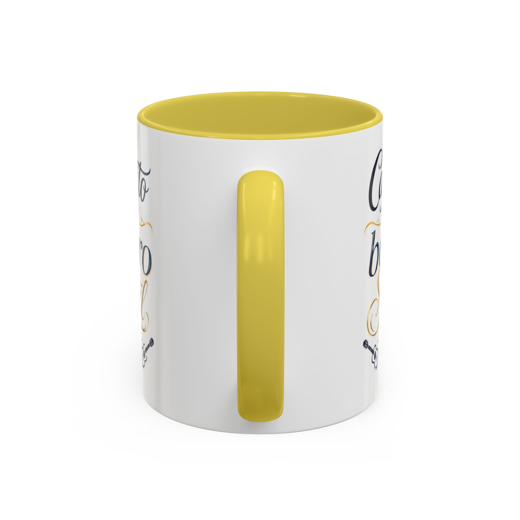 Accent Ceramic Coffee Mug – Glossy Colored Handle & Interior, 11oz, 12 Colors