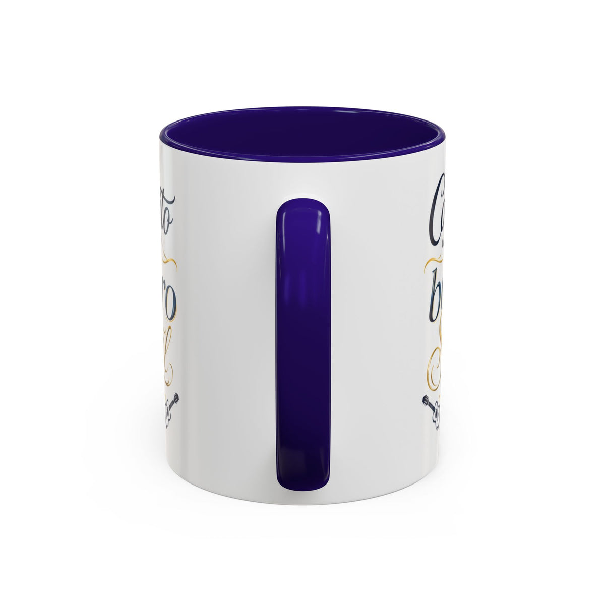 Accent Ceramic Coffee Mug – Glossy Colored Handle & Interior, 11oz, 12 Colors